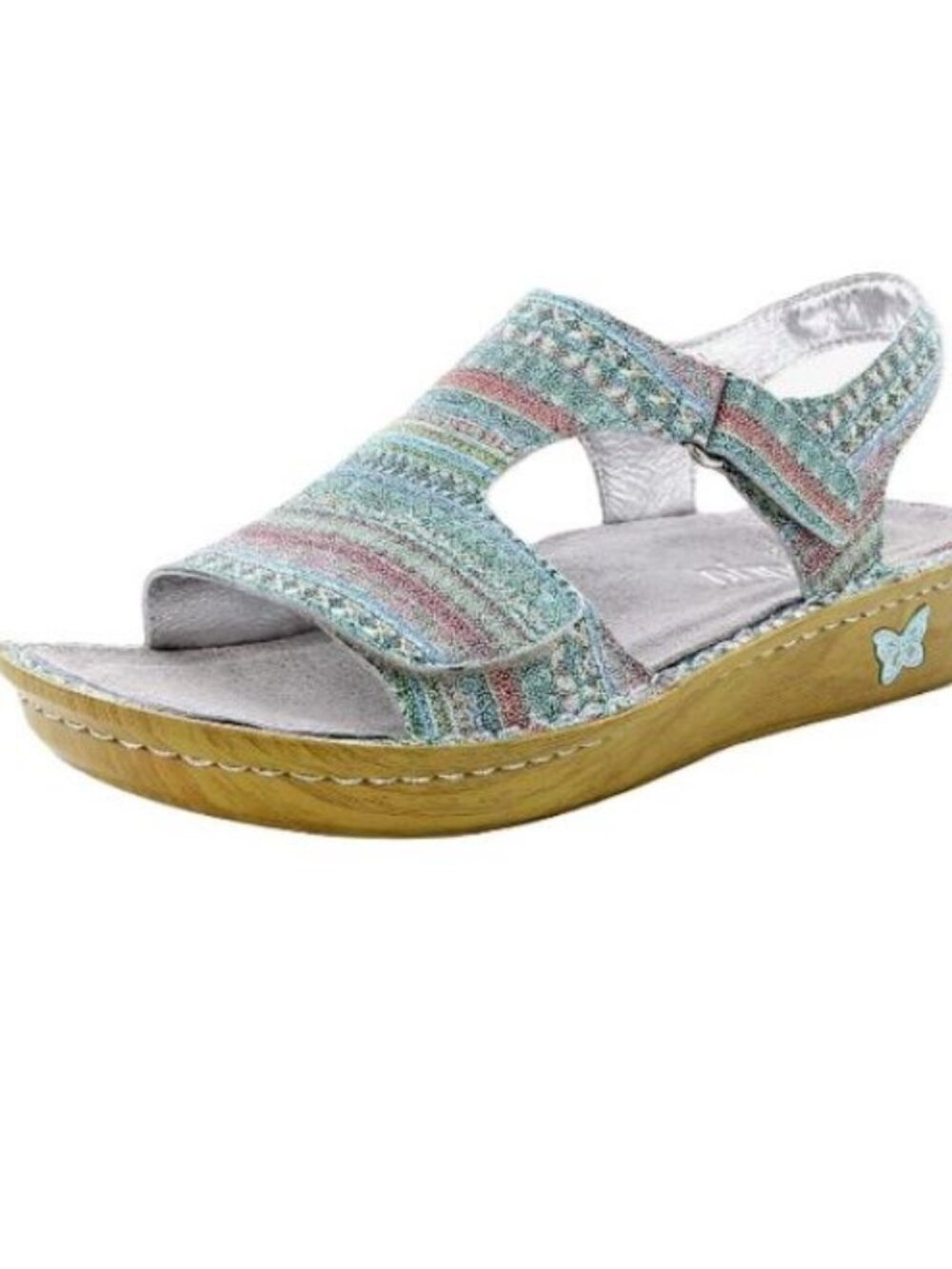 Alegria Viki 36 6 6.5 Seascape Multi Blue Green Pink Comfort Sandal Arch Support